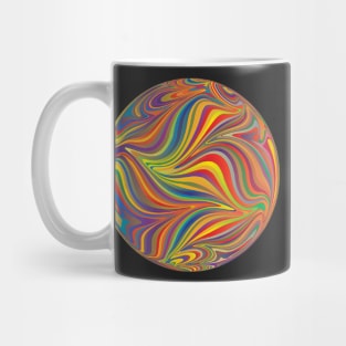 Swirls of Festive Rainbow Colors Mixed Paint Style Stickers Mug